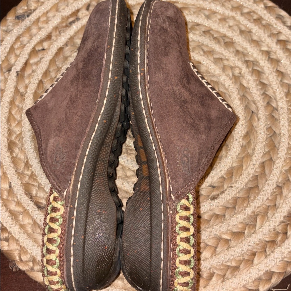 Ugg Australia Brown Leather And Sheepskin Clogs Size 8 EUC - Picture 4 of 12